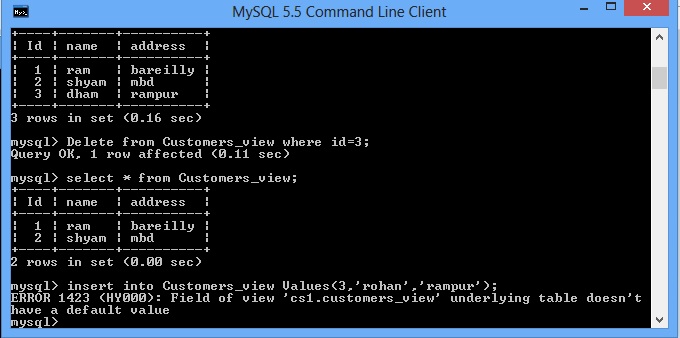 insert into views in sql