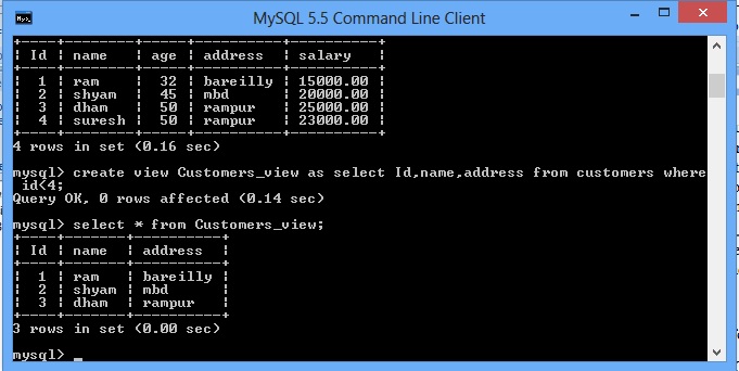 views in sql