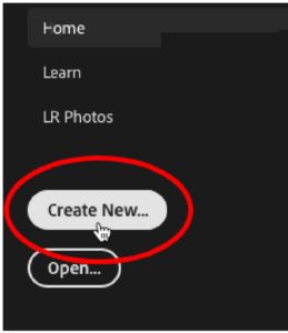 how to create a new document in photoshop 