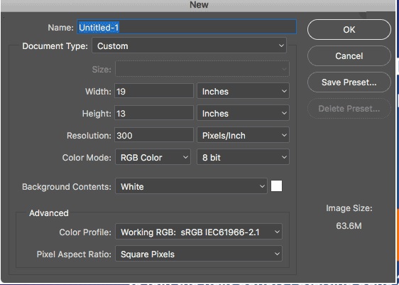 how to create a new document in photoshop 