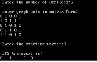 bfs program in c