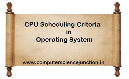 CPU Scheduling Criteria in os