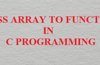 passing array to function in c
