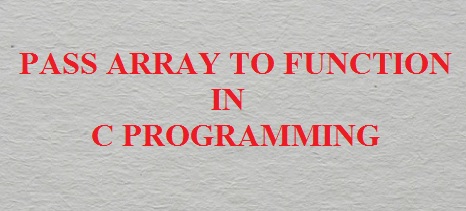 passing array to function in c