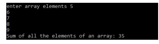 sum of array elements program