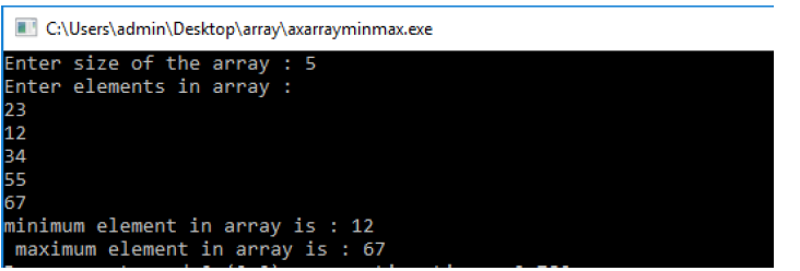 maximum and minimum element in array