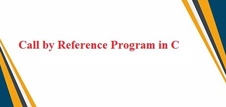 call by reference program in c