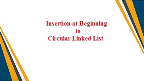 insertion at beginning in circular linked list